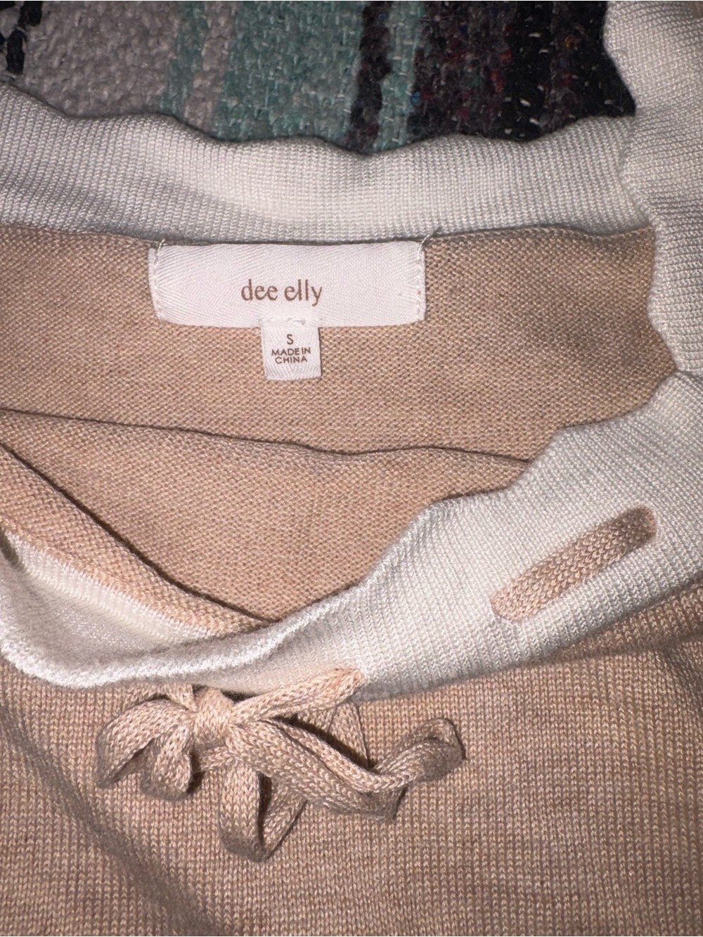 Cream Off-Shoulder Drawstring Crop Top - Picture 4 of 5